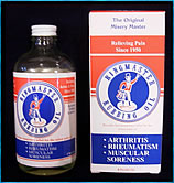 Ringmaster, Rubbing Oil, Medicated, Peanut oil, Osteoarthritis,Bursitis,Headaches,Stiff Neck,Back Muscle,Strains, Spasms,Carpal Tunnel Syndrome,Corns,Calluses,Tennis Elbow,Golfer's Elbow,Baseball Player's Elbow,Gout,Cramps